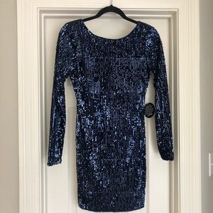 Blue sequin dress